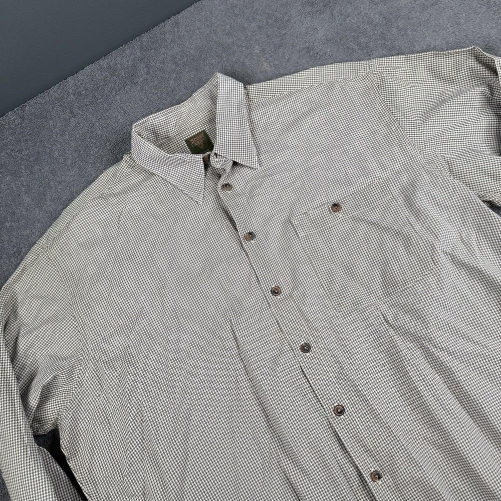 Scott Barber Men's Button Up Shirt Size XL Check 100 % Cotton Long Sleeve Brown